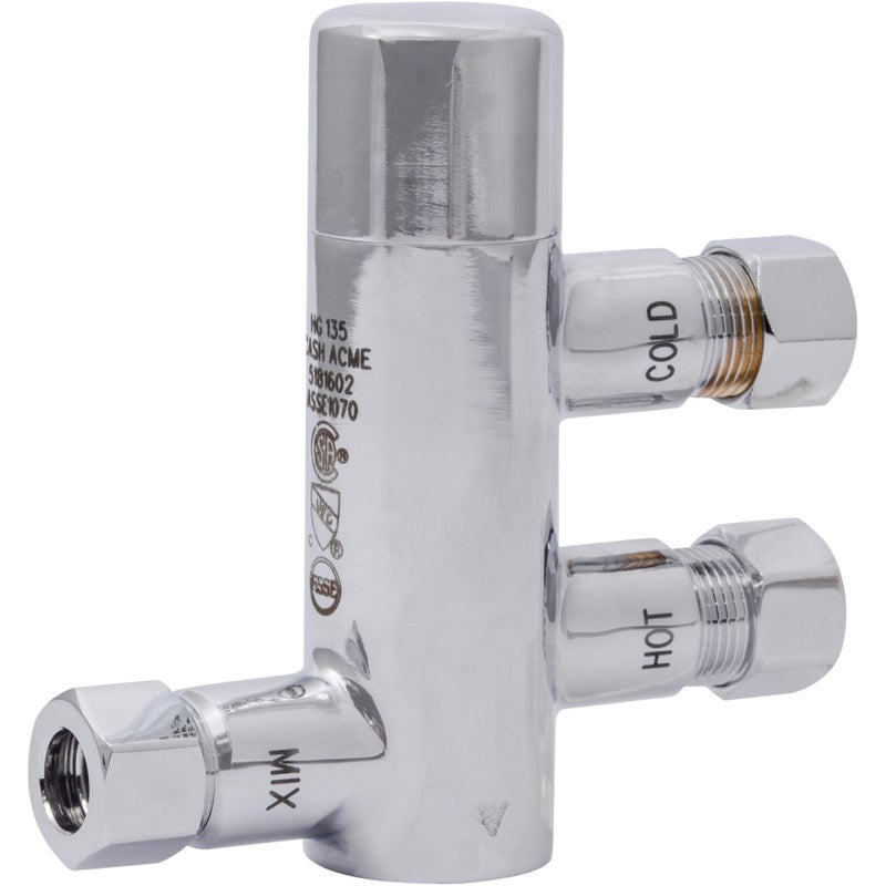 Cash Acme 3/8 Inch HG135 Thermostatic Mixing Valve with Compression Connections and Integral Checks, Brass Plumbing Fitting, 25686 - Image 1